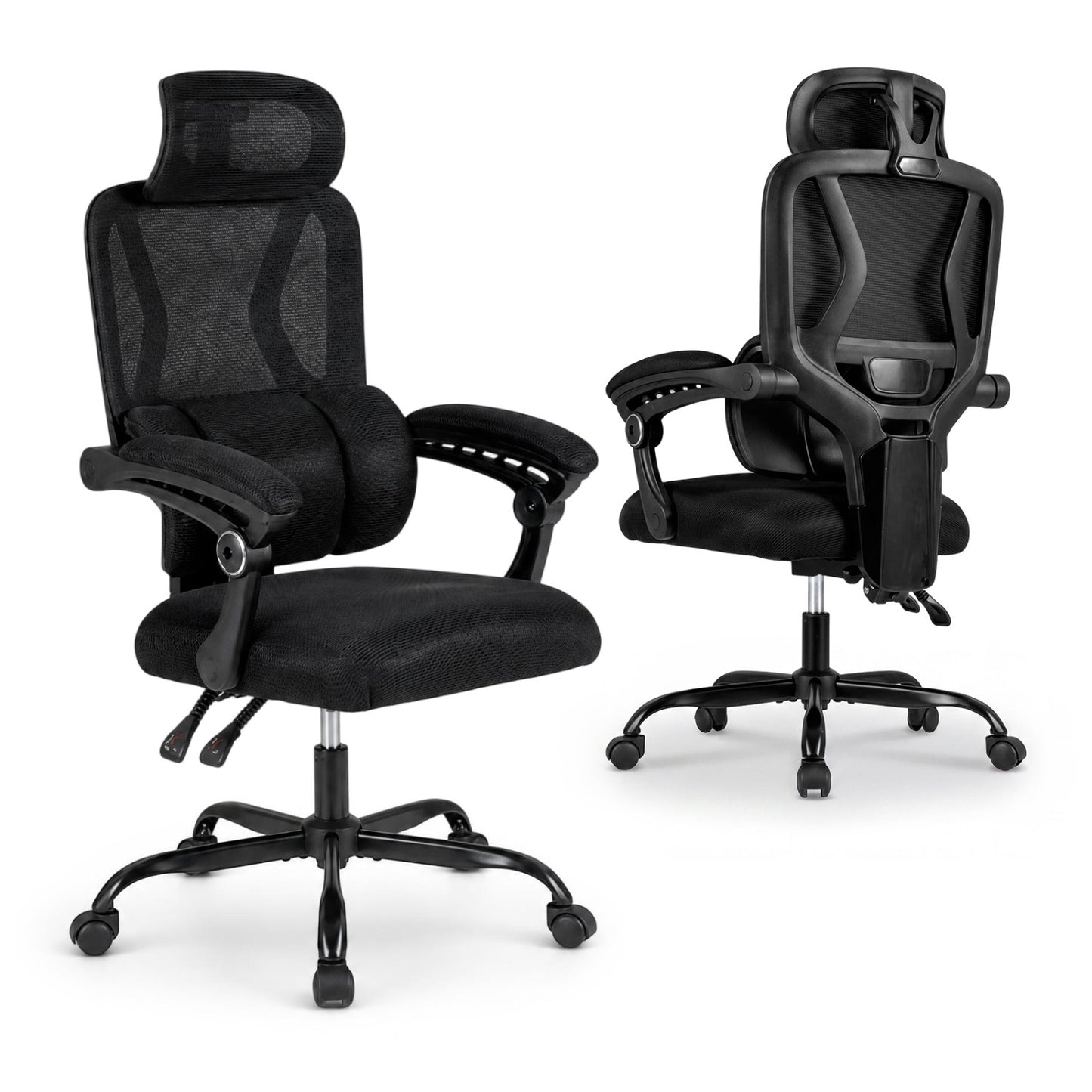 Ergonomic Mesh Office Chair, High Back Lumbar, Black