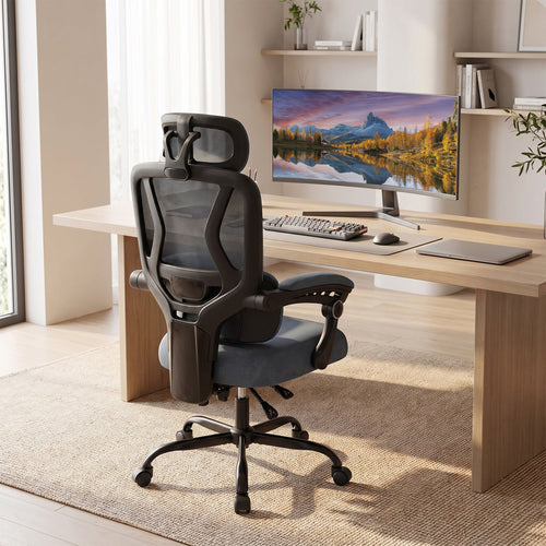 Ergonomic Mesh Office Chair High Back Lumbar Support, Gray
