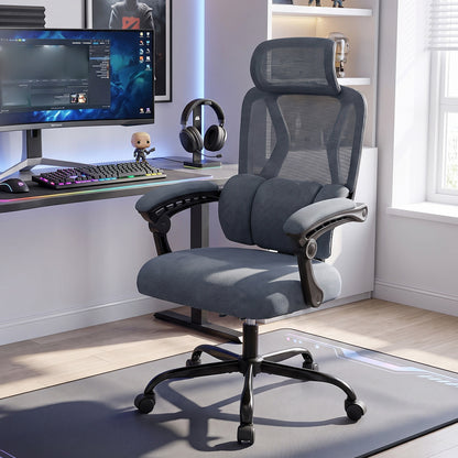Ergonomic Mesh Office Chair, High Back Lumbar Support, Gray