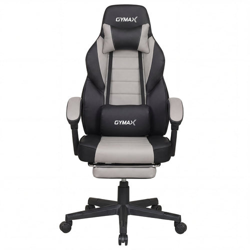 Ergonomic Gaming Chair With Headrest, Reclining Backrest, Gray