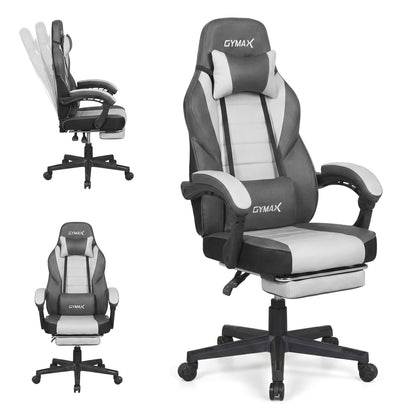 Ergonomic Gaming Chair With Headrest, Reclining Backrest, Gray Gaming Chairs Gray at Gallery Canada