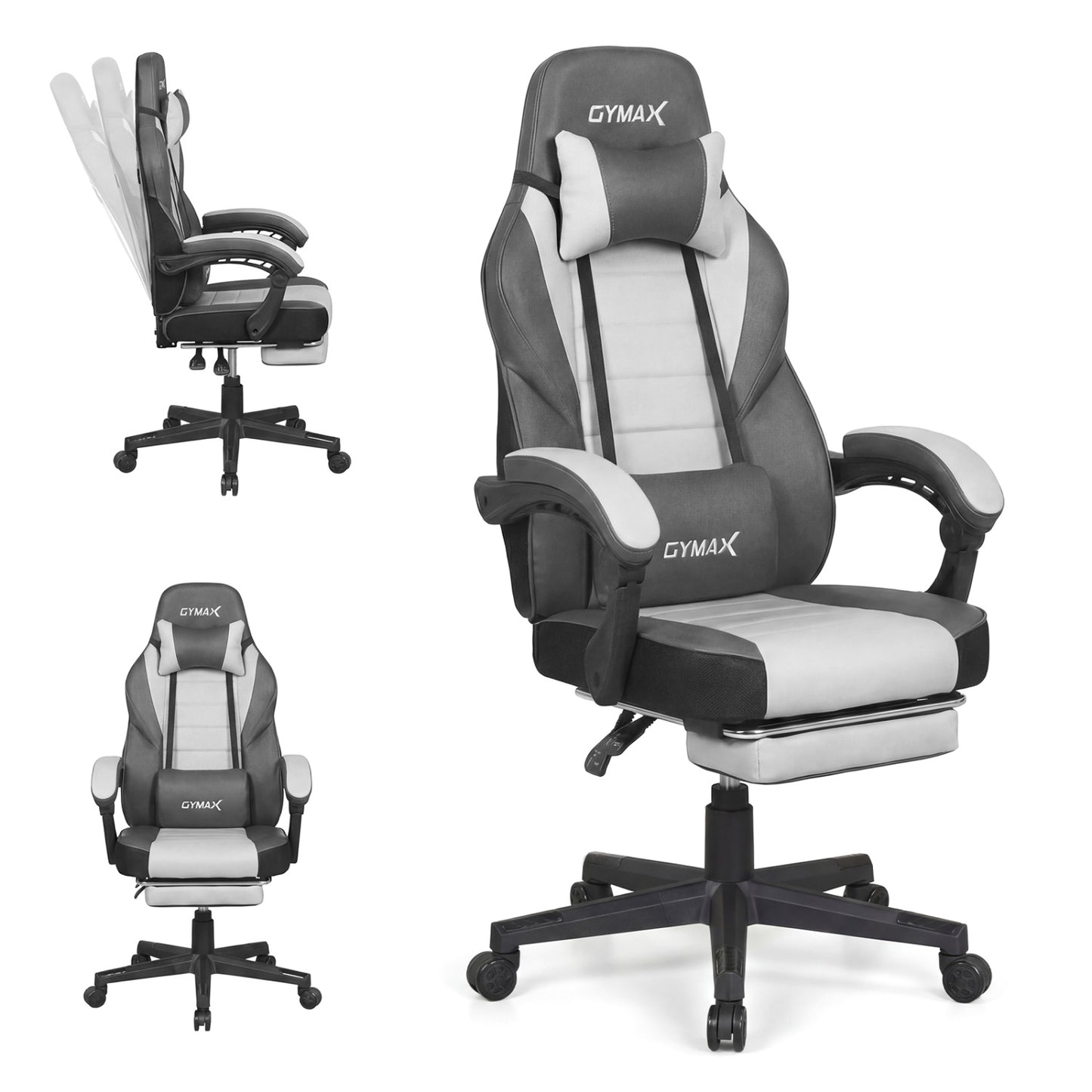 Ergonomic Gaming Chair With Headrest, Reclining Backrest, Gray Gaming Chairs at Gallery Canada