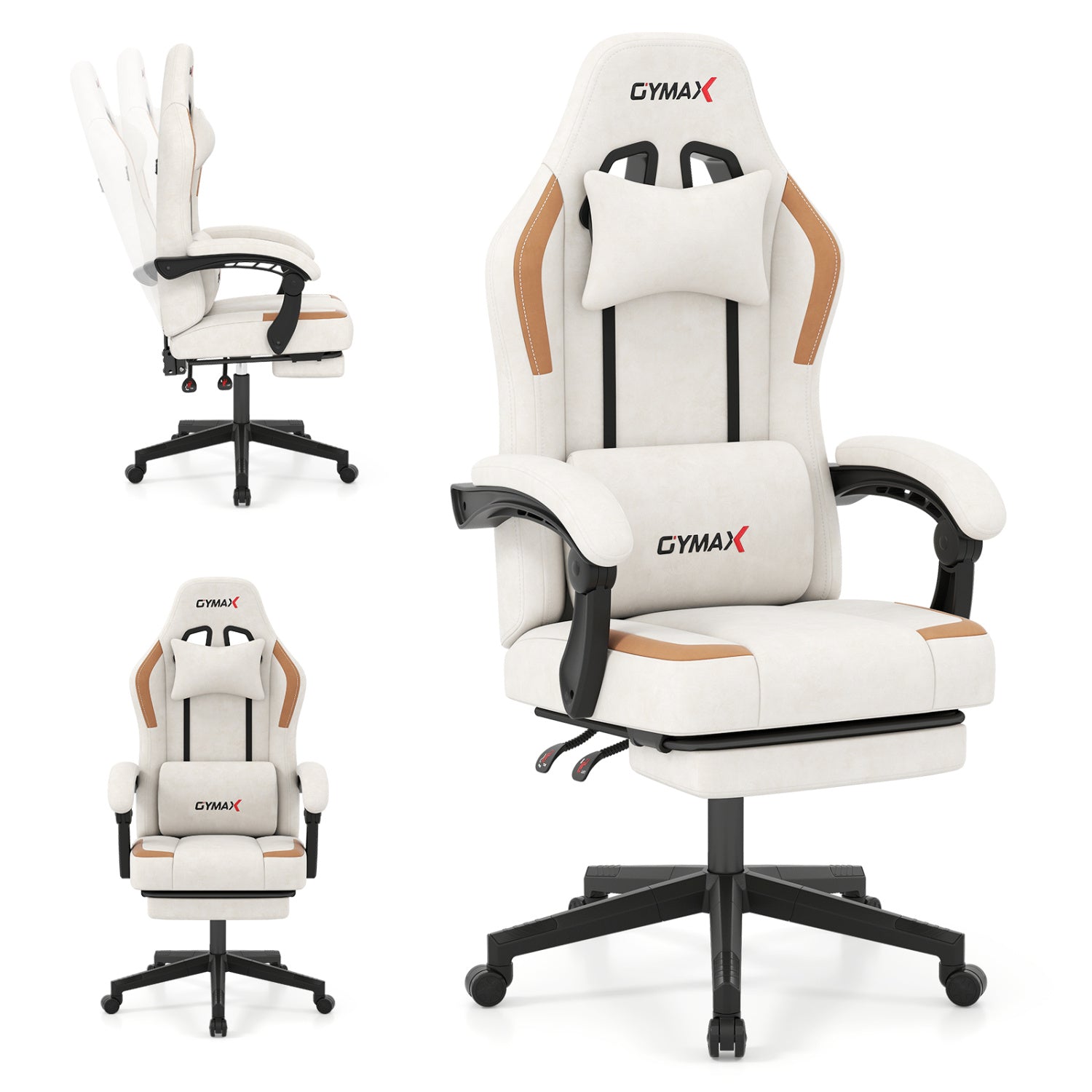 Ergonomic Video Game Chair With Headrest, Beige Gaming Chairs at Gallery Canada
