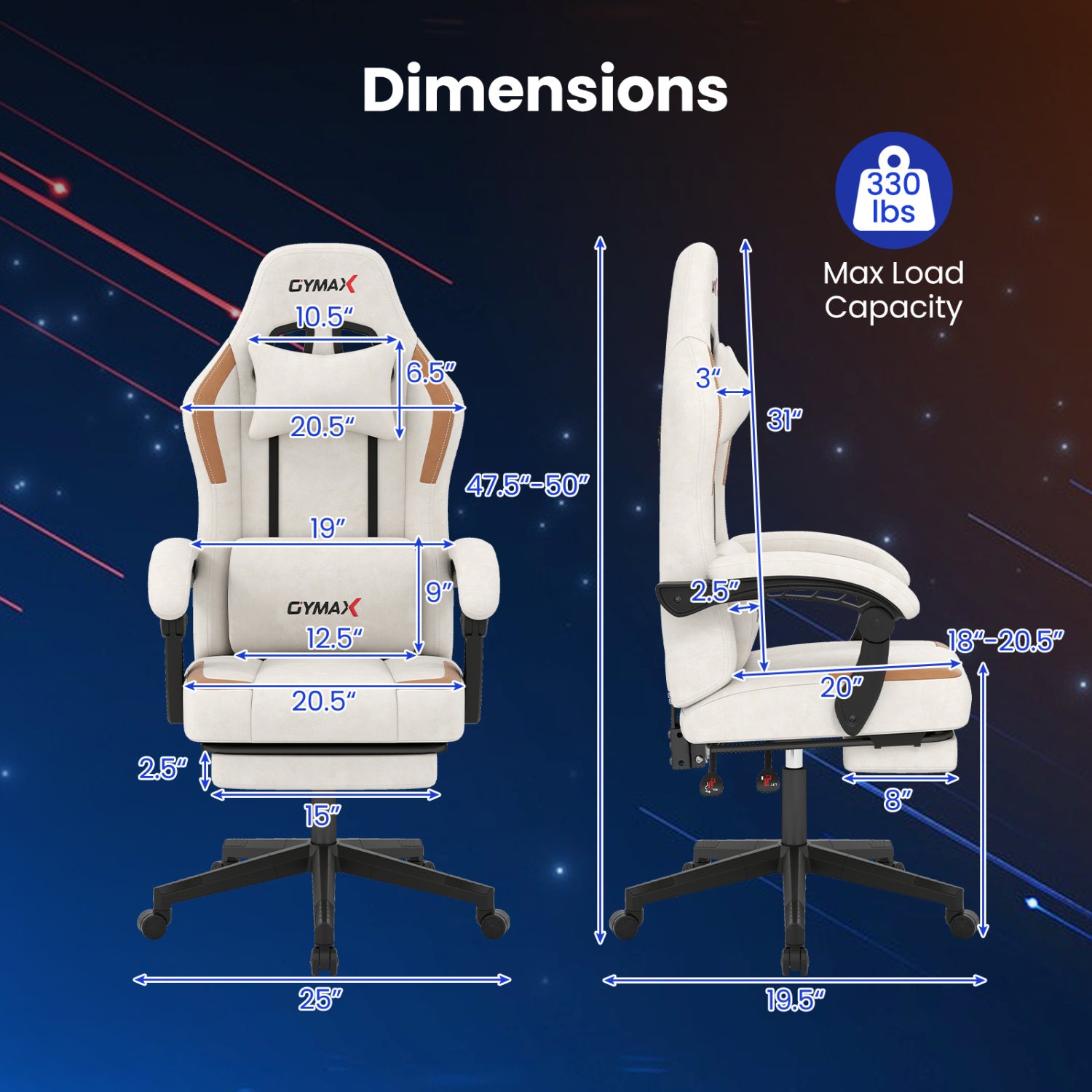 Ergonomic Video Game Chair With Headrest, Beige Gaming Chairs at Gallery Canada