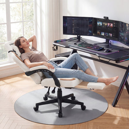 Ergonomic Video Game Chair With Headrest, Beige Gaming Chairs at Gallery Canada