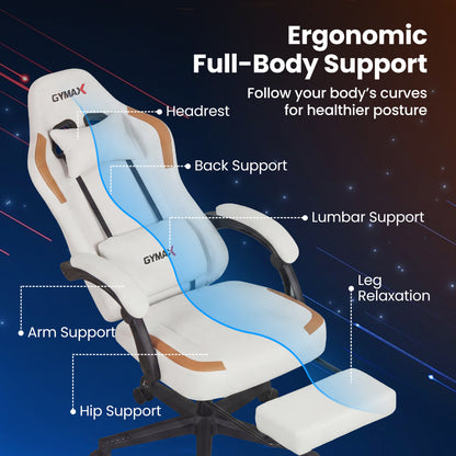 Ergonomic Video Game Chair With Headrest, Beige Gaming Chairs at Gallery Canada