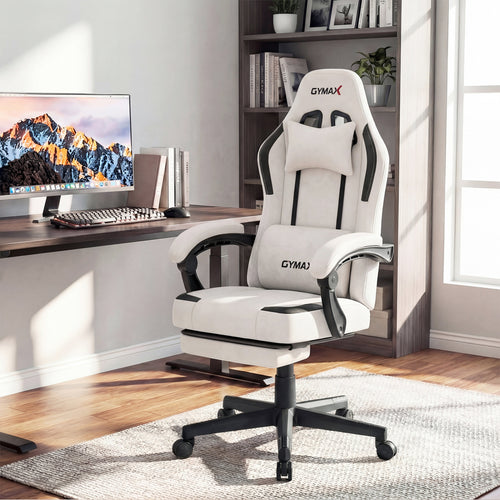 Ergonomic Video Game Chair With Headrest, Gray
