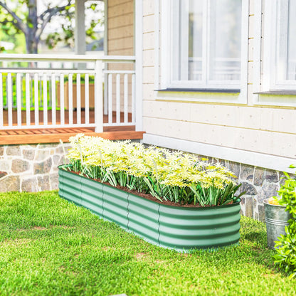 7.9 x 2 x 1ft Galvanized Raised Garden Bed Kit, Metal Planter Box, Green Galvanized Planter Boxes at Gallery Canada