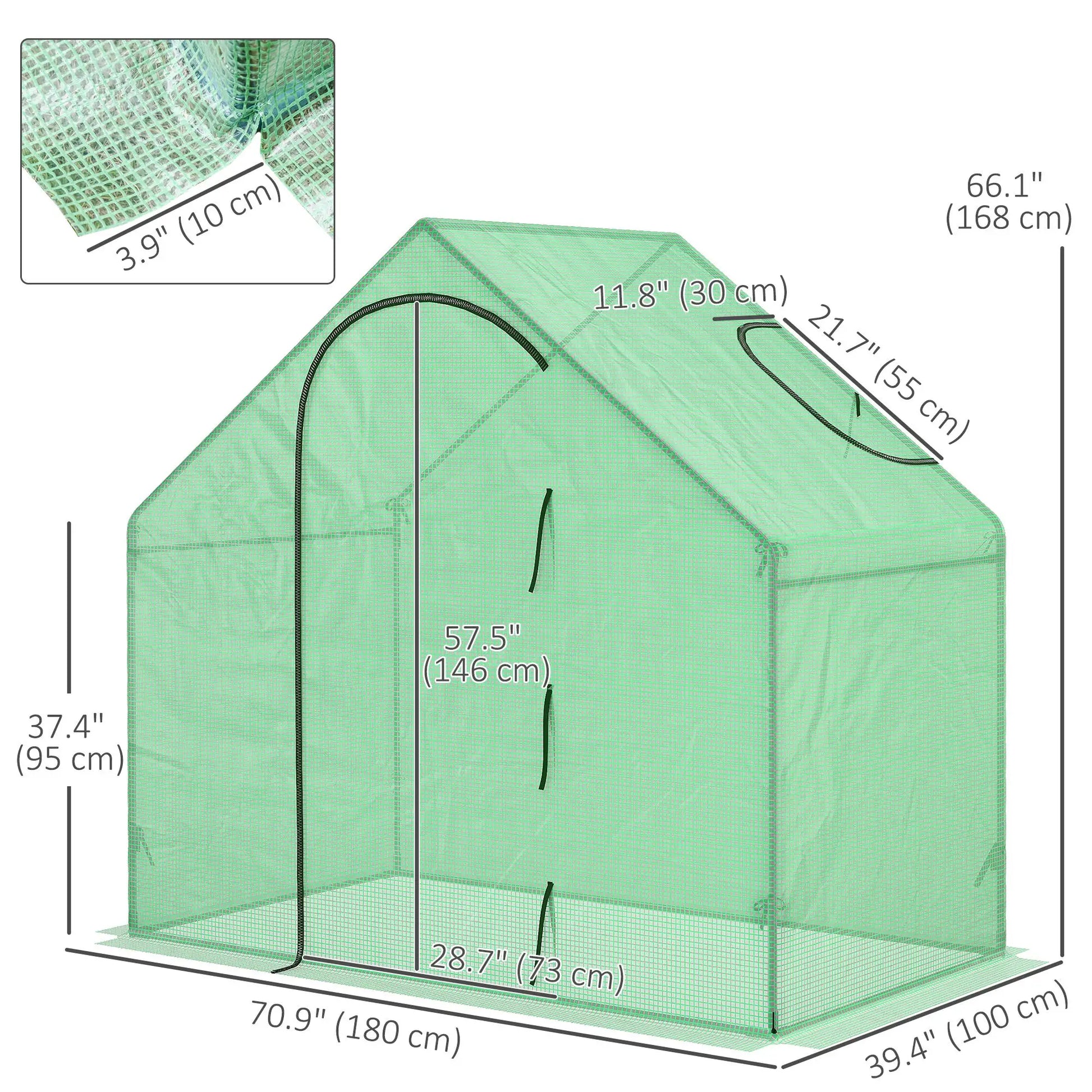 6 x 3.3 x 5.5ft Walk-in Greenhouse, Portable Mini for Plants, Steel Frame, PE Cover Walk In Greenhouses at Gallery Canada
