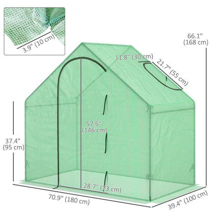 6 x 3.3 x 5.5ft Walk-in Greenhouse, Portable Mini for Plants, Steel Frame, PE Cover Walk In Greenhouses at Gallery Canada