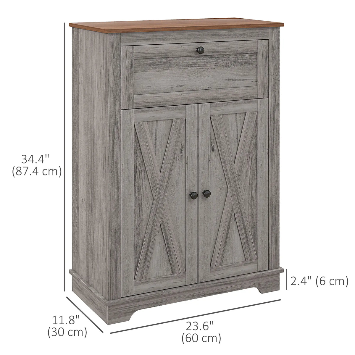 Farmhouse Storage Cabinet With Doors, Drawer, Grey Wash Storage Cabinets at Gallery Canada