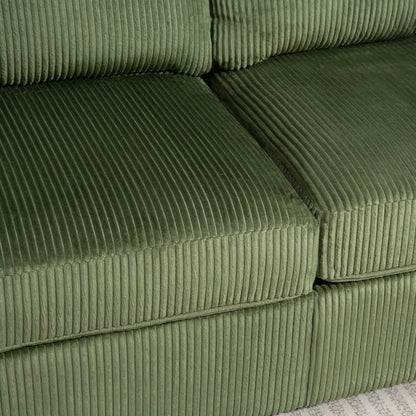 3 Seater Sofa, 83.5" Upholstered Couch, Pocket Spring, 2 Cushions, Green 3-Seater Sofas at Gallery Canada