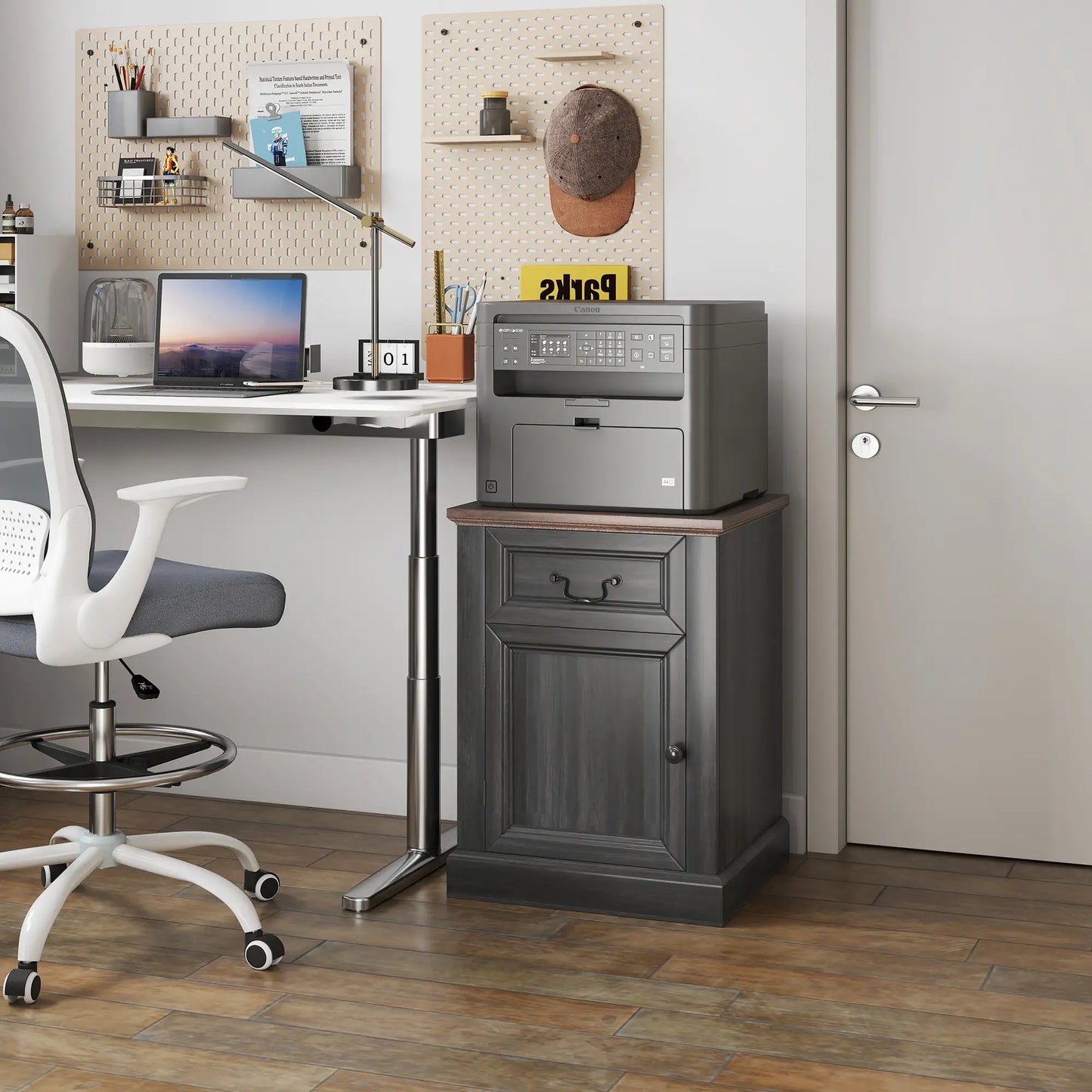 Side Table Set of 2 with Drawer and Cabinet, Black Side Tables at Gallery Canada