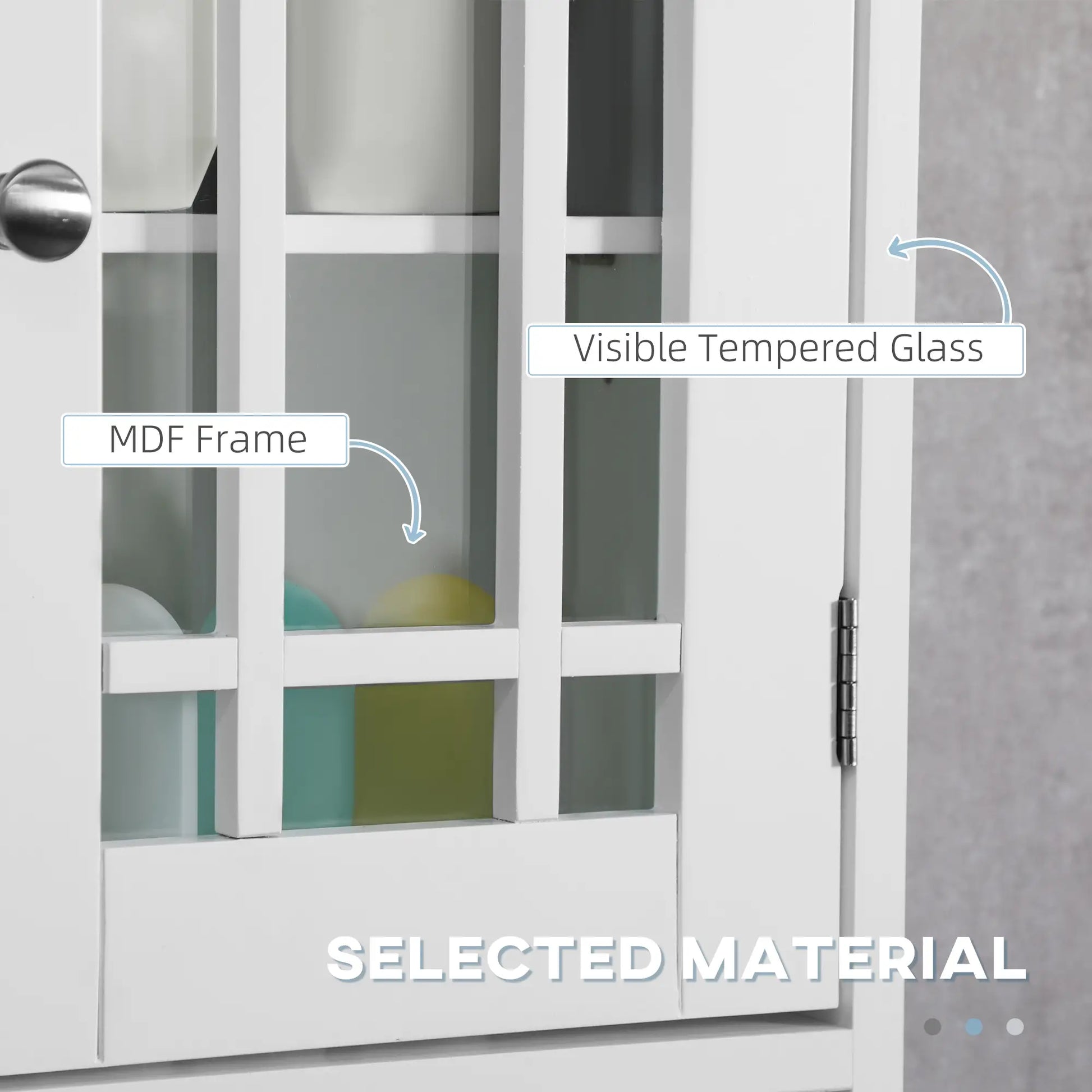 Modern Wall Mount Bathroom Cabinet, Storage Organizer with 2 Door Cabinet and Open Shelf, White Wall Mounted Cabinets at Gallery Canada