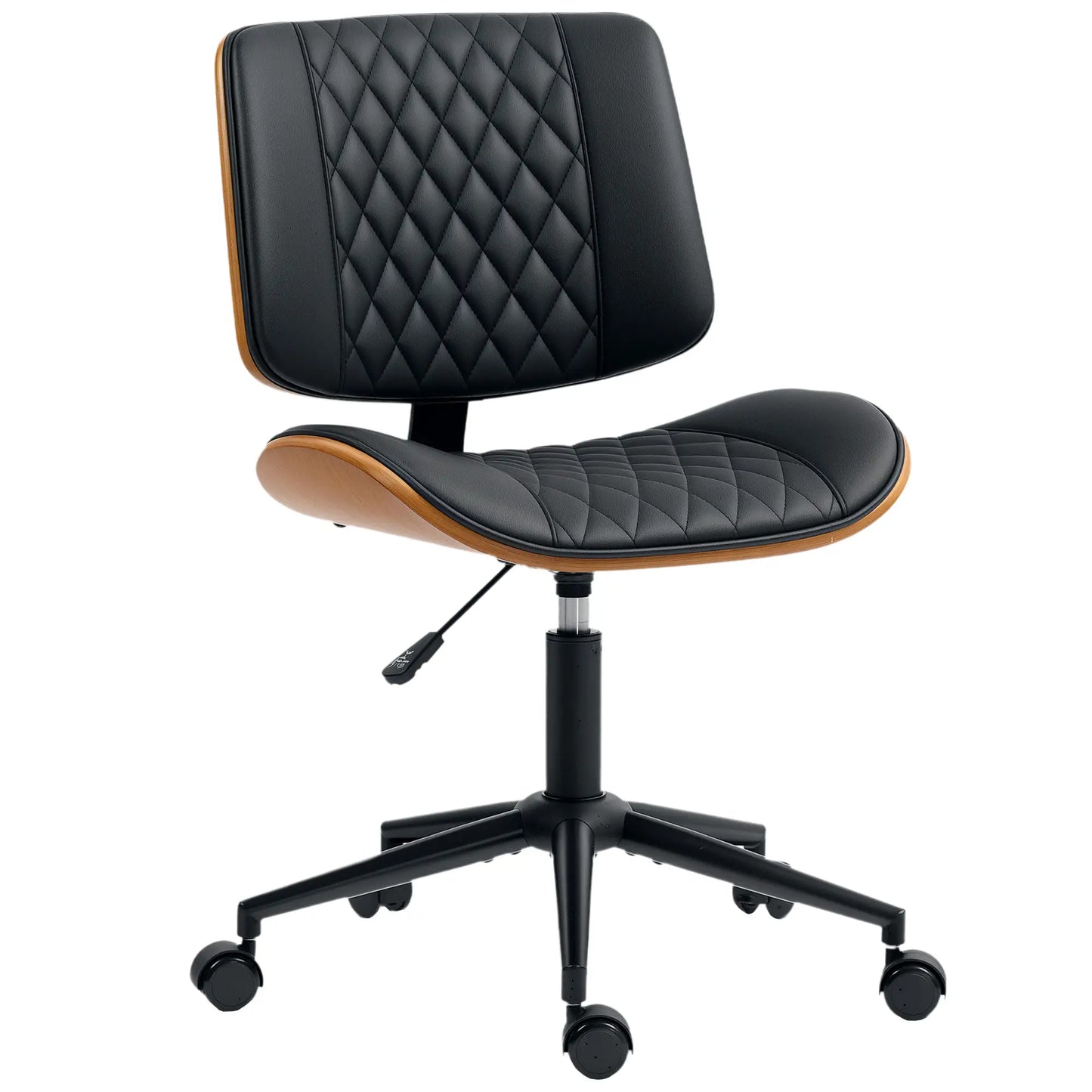 PU Leather Office Chair, Adjustable Height, Swivel Wheels, Black Office Chairs Black, Brown at Gallery Canada