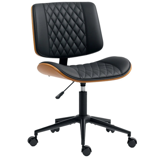 PU Leather Office Chair, Adjustable Height, Swivel Wheels, Black Office Chairs Black, Brown at Gallery Canada
