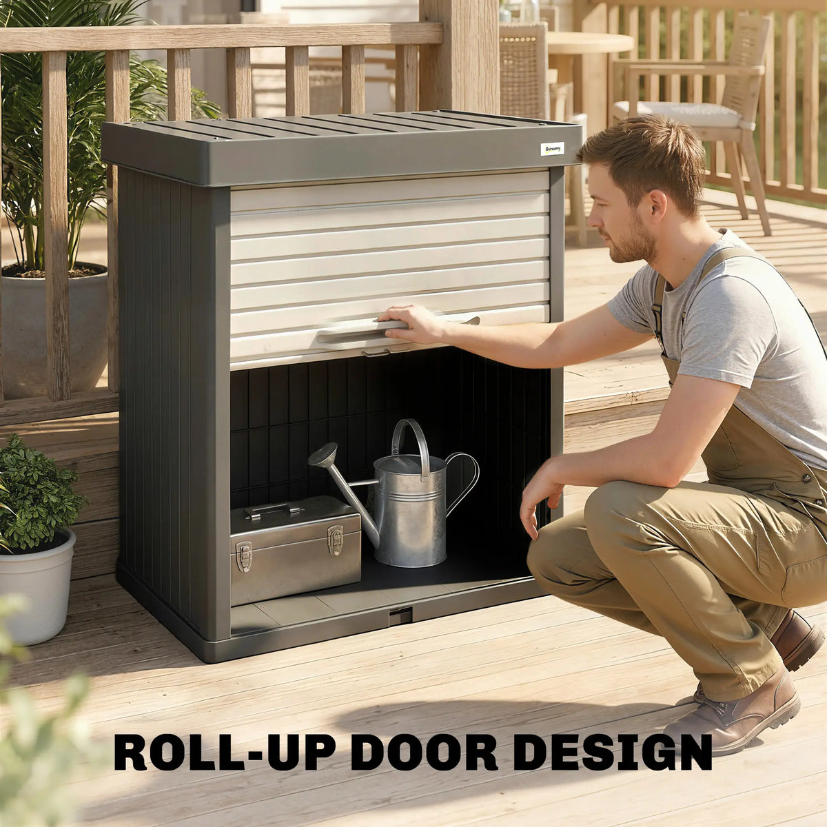82 Gallon Outdoor Storage Box, Splash Resistant, UV Resistant, Grey Patio Storage Boxes at Gallery Canada