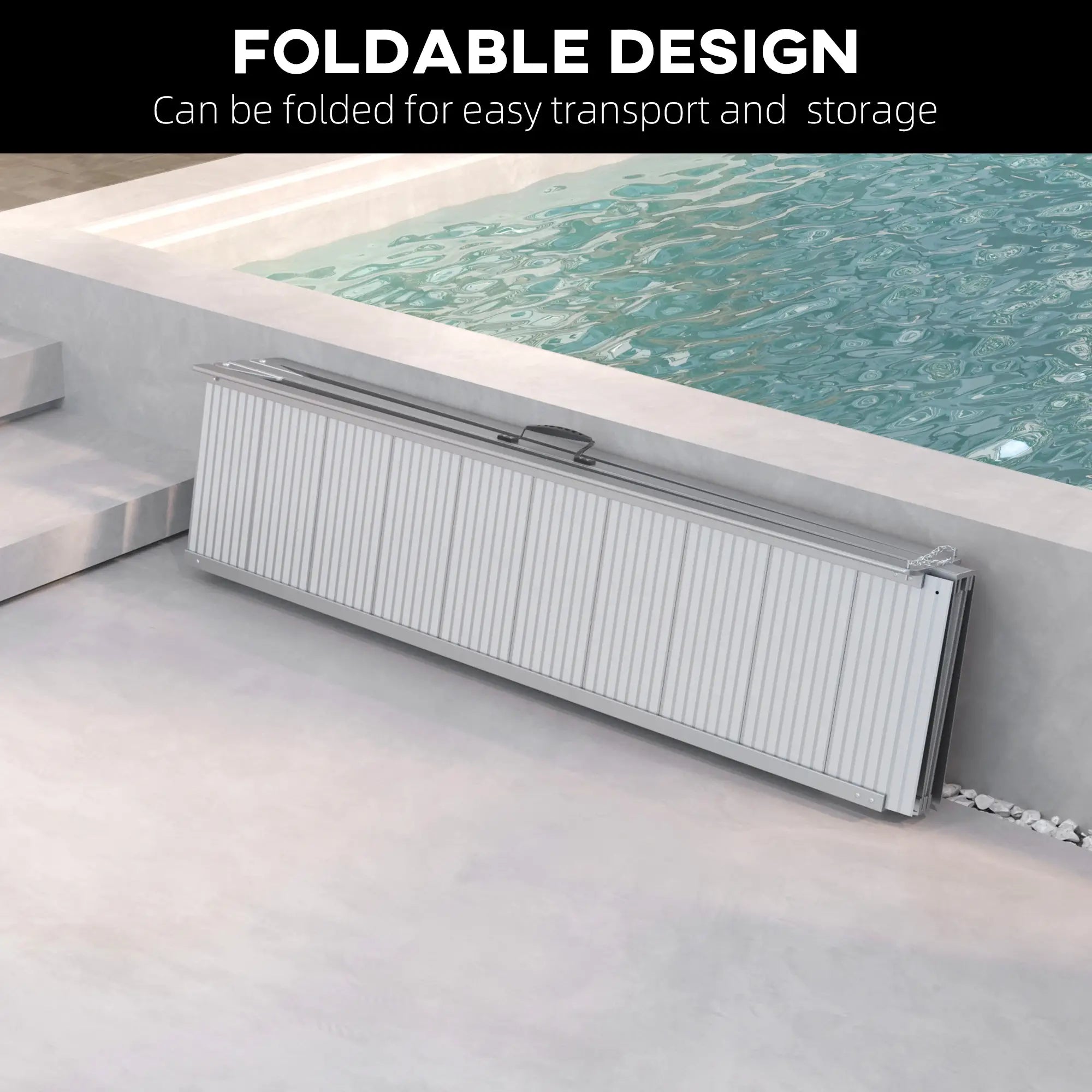 10' Foldable Handicap Ramp, Aluminum Wheelchair Ramp, Textured, Silver Knee Walker & Wheelchair Ramps at Gallery Canada