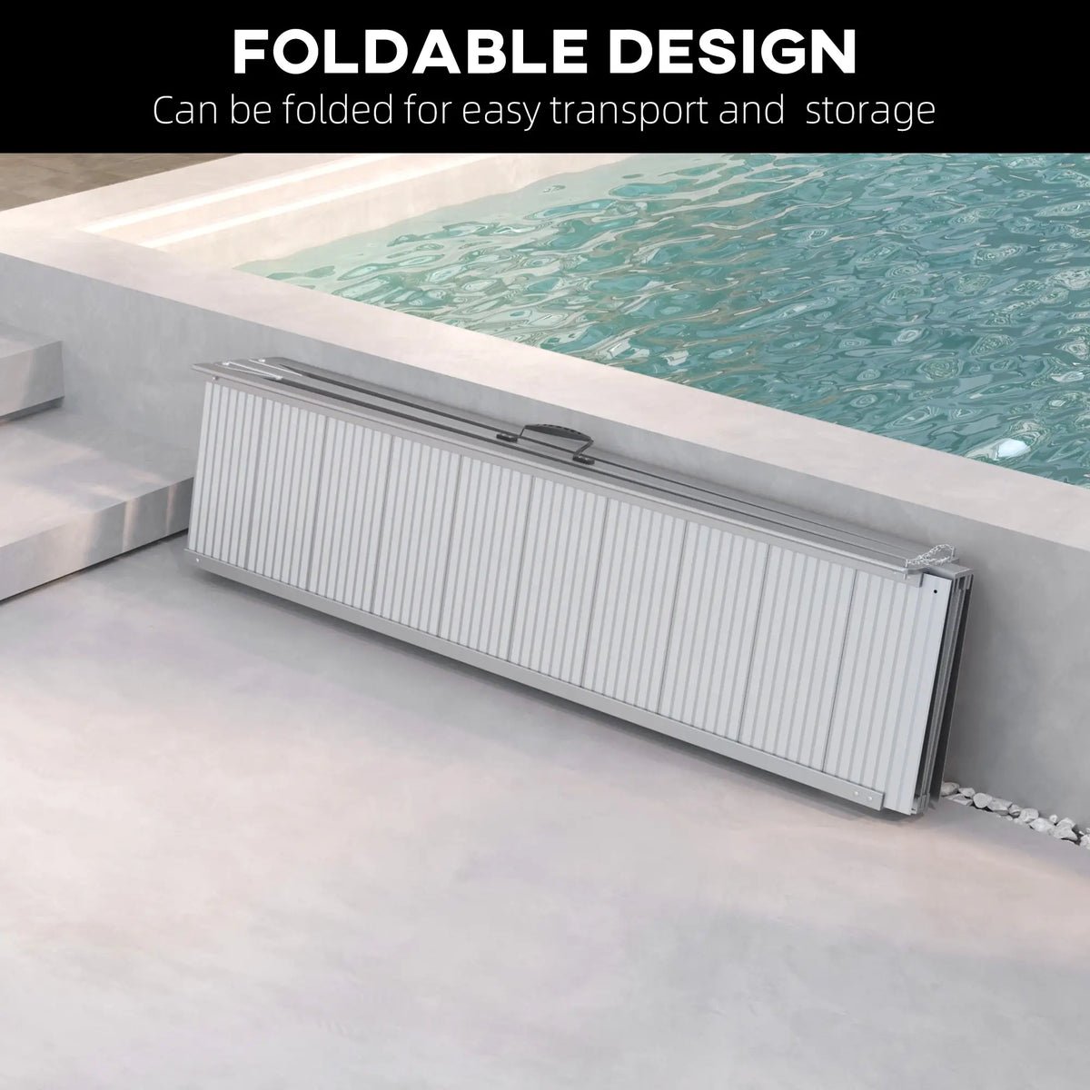10' Foldable Handicap Ramp, Aluminum Wheelchair Ramp, Textured, Silver Knee Walker & Wheelchair Ramps at Gallery Canada