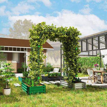 Arched Garden Trellis, 8 FT Tall Metal Plant Support with Netting Plant Stands at Gallery Canada