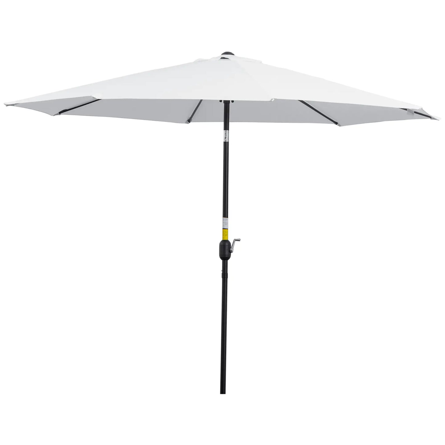 10' x 8' Round Patio Umbrella, Crank Handle, Tilt, White Sun Umbrellas White, Black at Gallery Canada