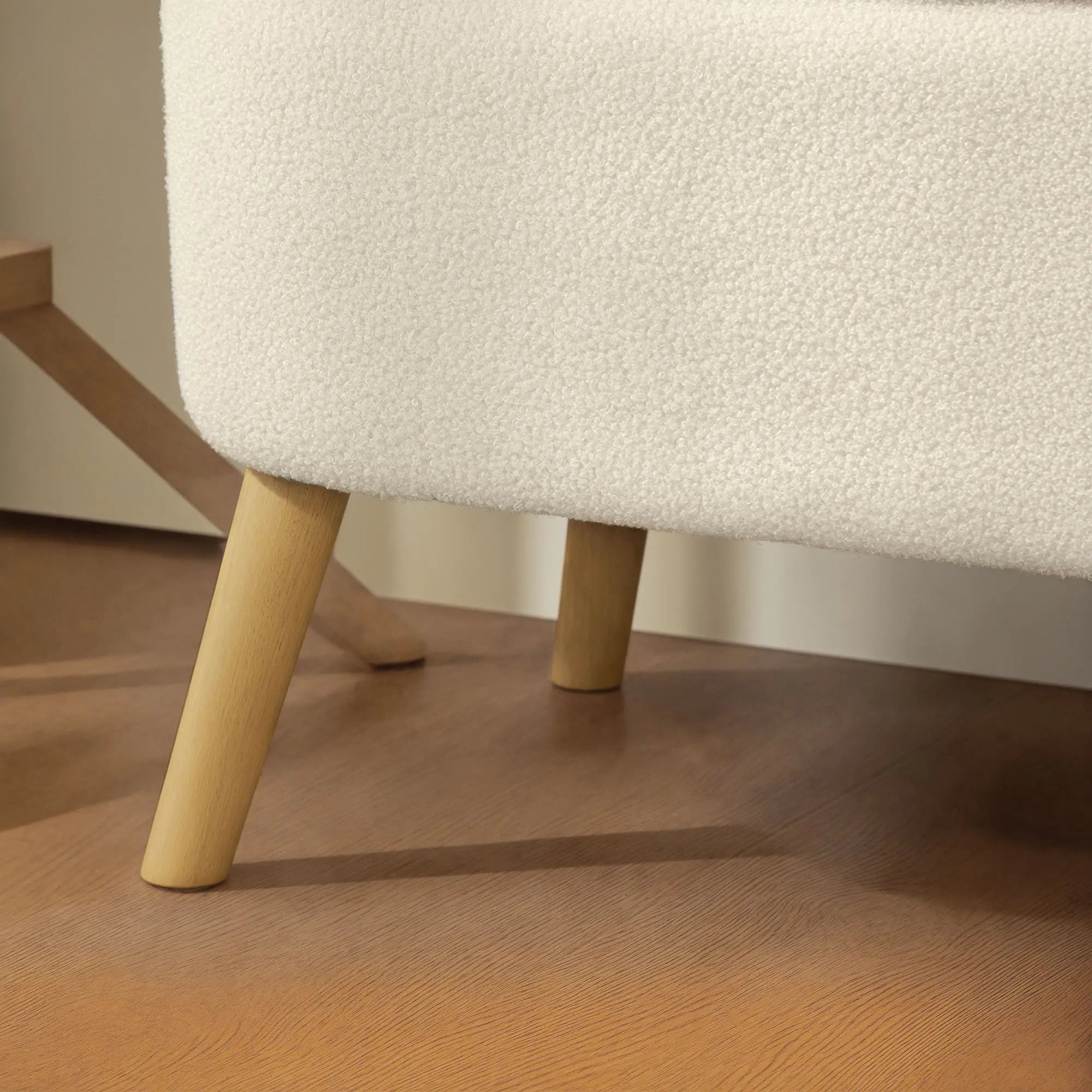47 Inches Storage Ottoman Bench, Upholstered Teddy Fleece, Beige Storage Ottomans & Benches at Gallery Canada