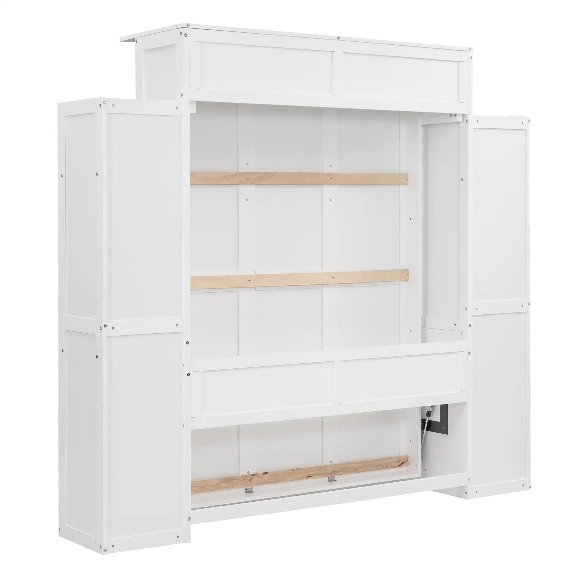 Murphy Bed with Shelves, LED Lights, 91