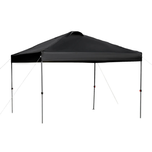 10' x 10' Pop Up Canopy Tent, Airy Top Vents, Wheeled Carry Bag, Black Pop Up Canopies Black at Gallery Canada