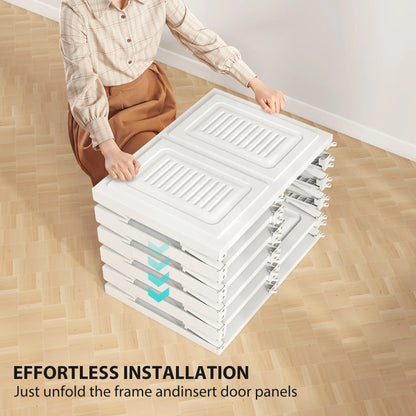 Portable Wardrobe, Foldable Plastic Closet, 6 Compartments, White Clothing Storage at Gallery Canada