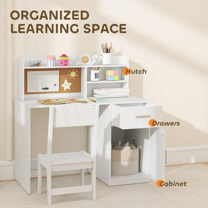 Kids Desk and Chair Set with Storage Hutch, Drawer, Cabinet Kids Desk Sets at Gallery Canada