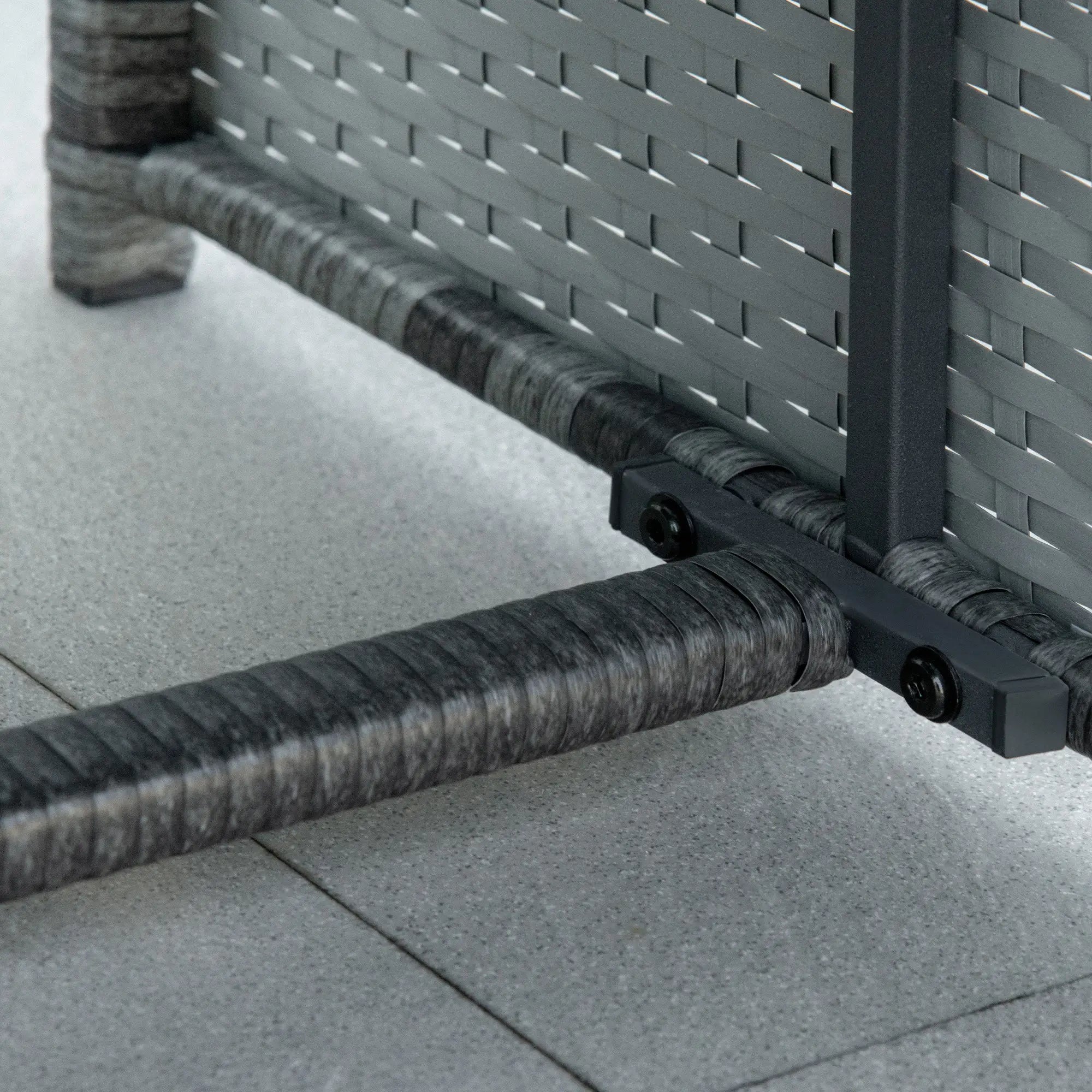 4-Piece Patio Furniture Set with Cushions, Outdoor PE Rattan Sofa, 2 Chairs, Glass Table, Grey Patio Furniture Sets at Gallery Canada