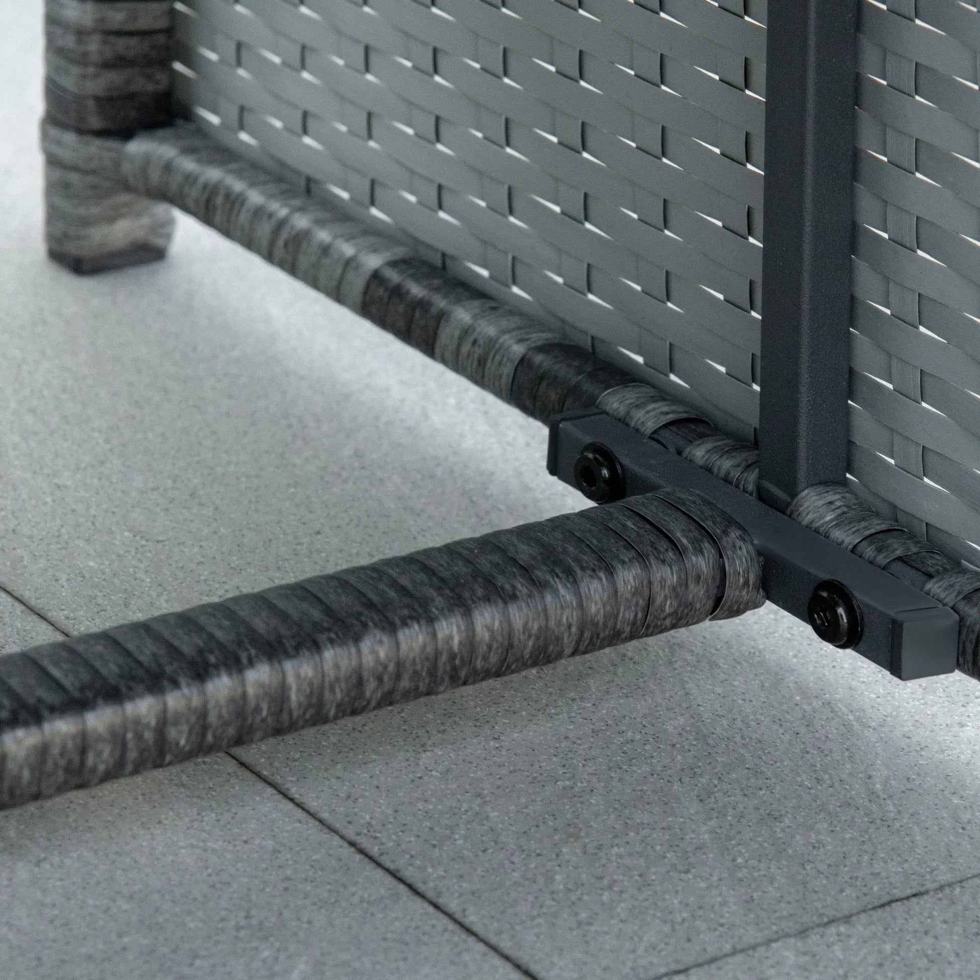 4-Piece Patio Furniture Set with Cushions, Outdoor PE Rattan Sofa, 2 Chairs, Glass Table, Grey Patio Furniture Sets at Gallery Canada