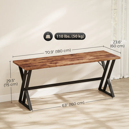 71" Computer Desk, Industrial Writing Table, Rustic Brown Writing Desks at Gallery Canada