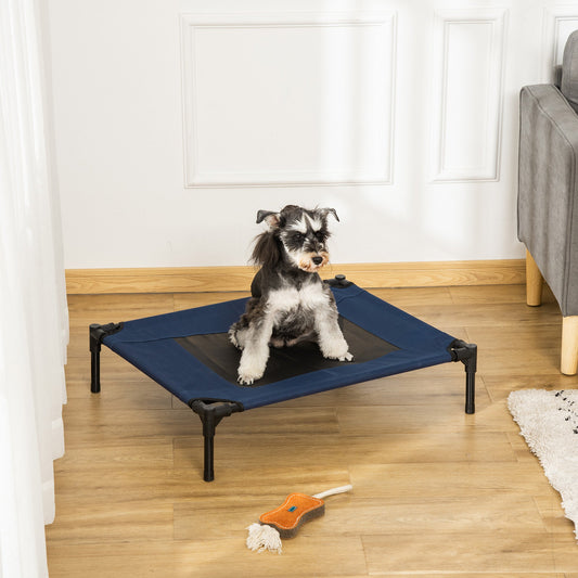 Elevated Pet Bed Dog Cat Cot Cozy Beds Camping Comfortable, Blue and Black - Gallery Canada