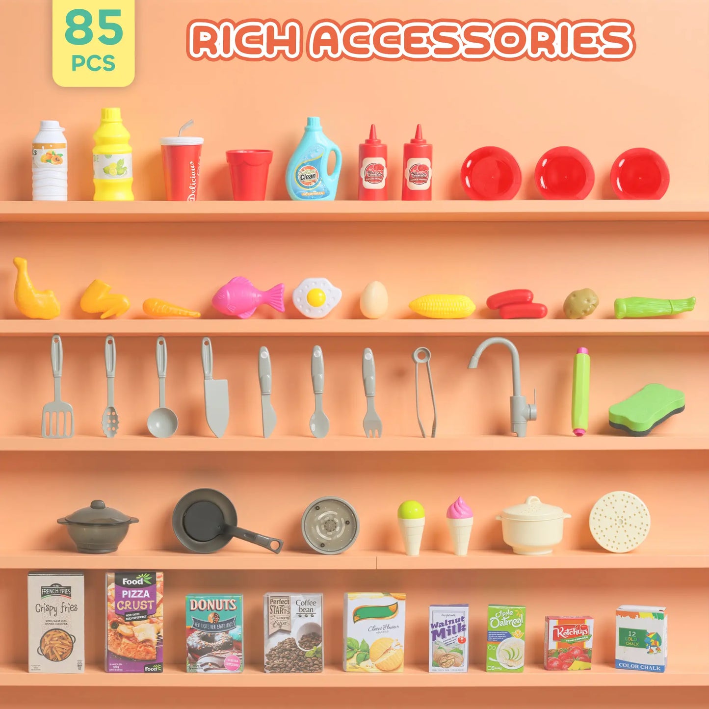 Kids Kitchen Playset with Lights, Sounds, Sink, Stove, Clock, Green Play Kitchen at Gallery Canada