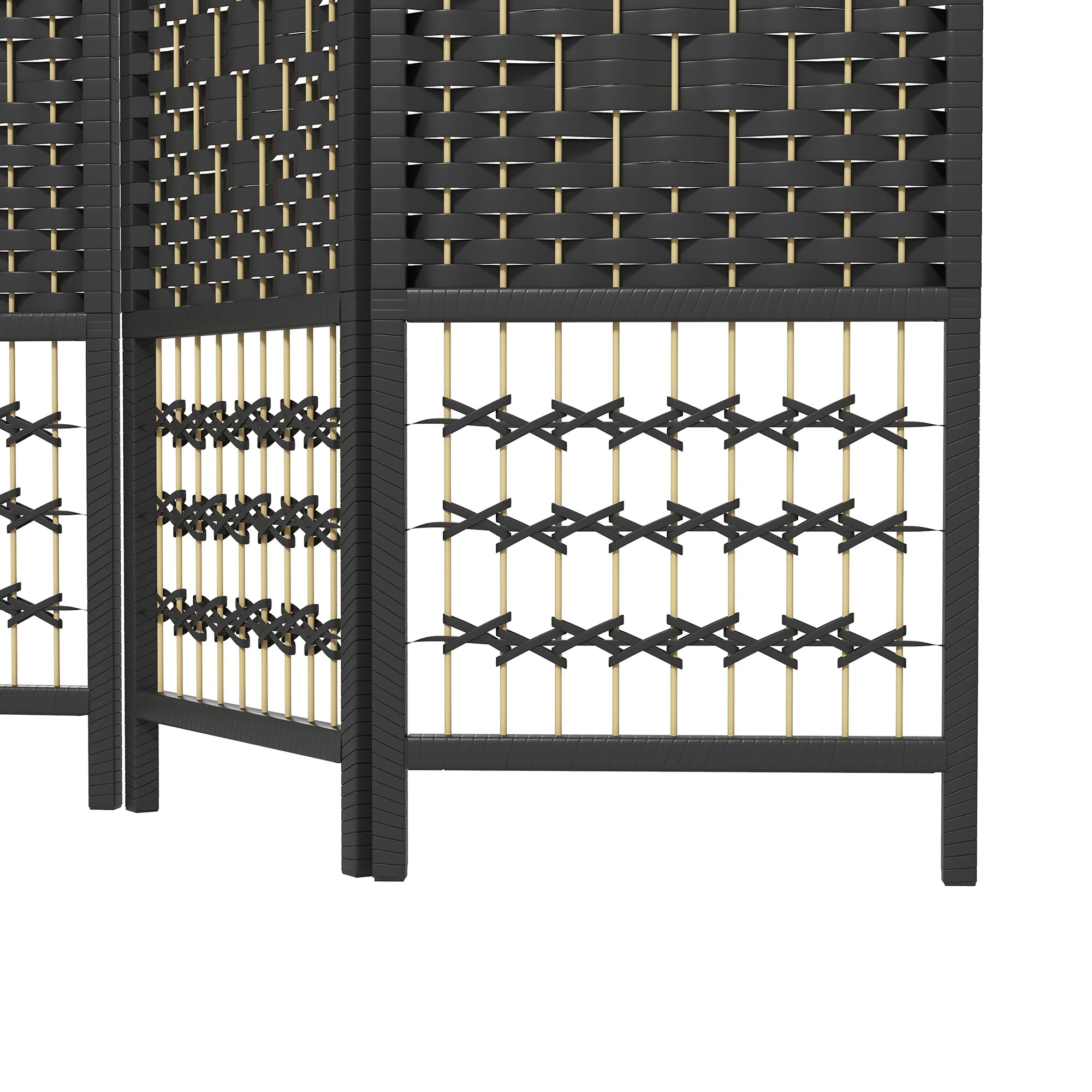 6 Panel Folding Room Divider, Portable Privacy Screen, Black Room Dividers at Gallery Canada