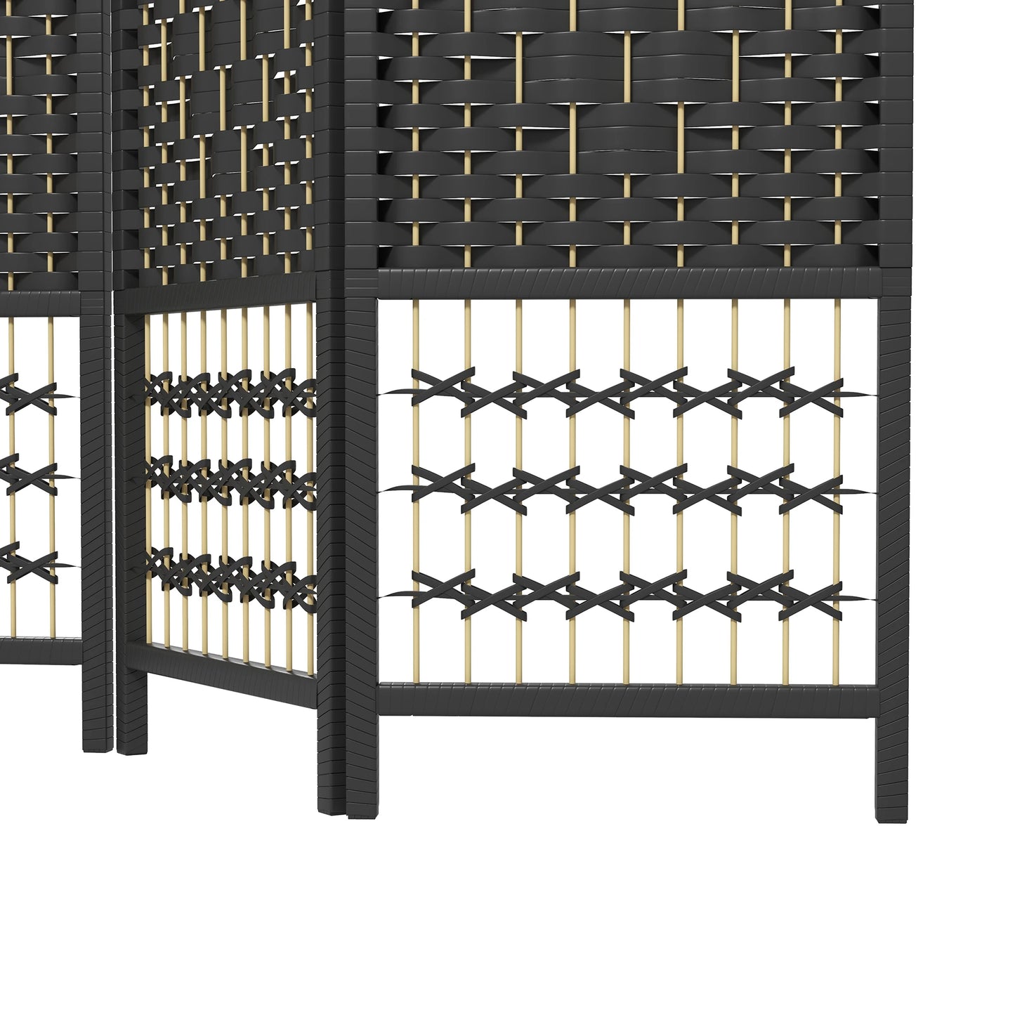 6 Panel Folding Room Divider, Portable Privacy Screen, Black Room Dividers at Gallery Canada