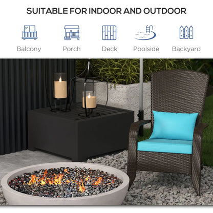 Wicker Adirondack Chair, Outdoor Rattan Chair with Cushions, Turquoise Patio Chairs at Gallery Canada