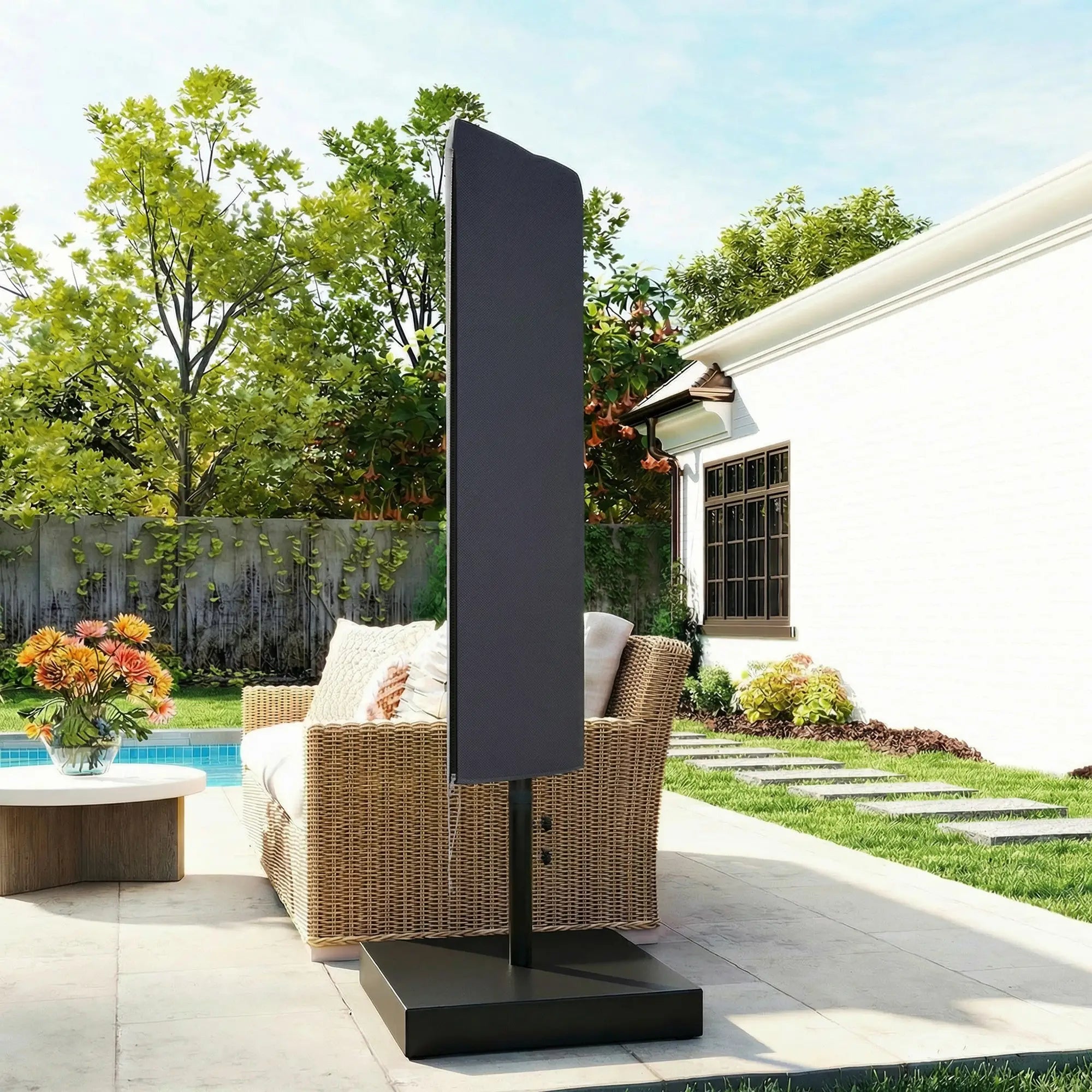 Garden Parasol Cover, Outdoor Cantilever Umbrella Cover, Dark Grey Umbrella Covers at Gallery Canada