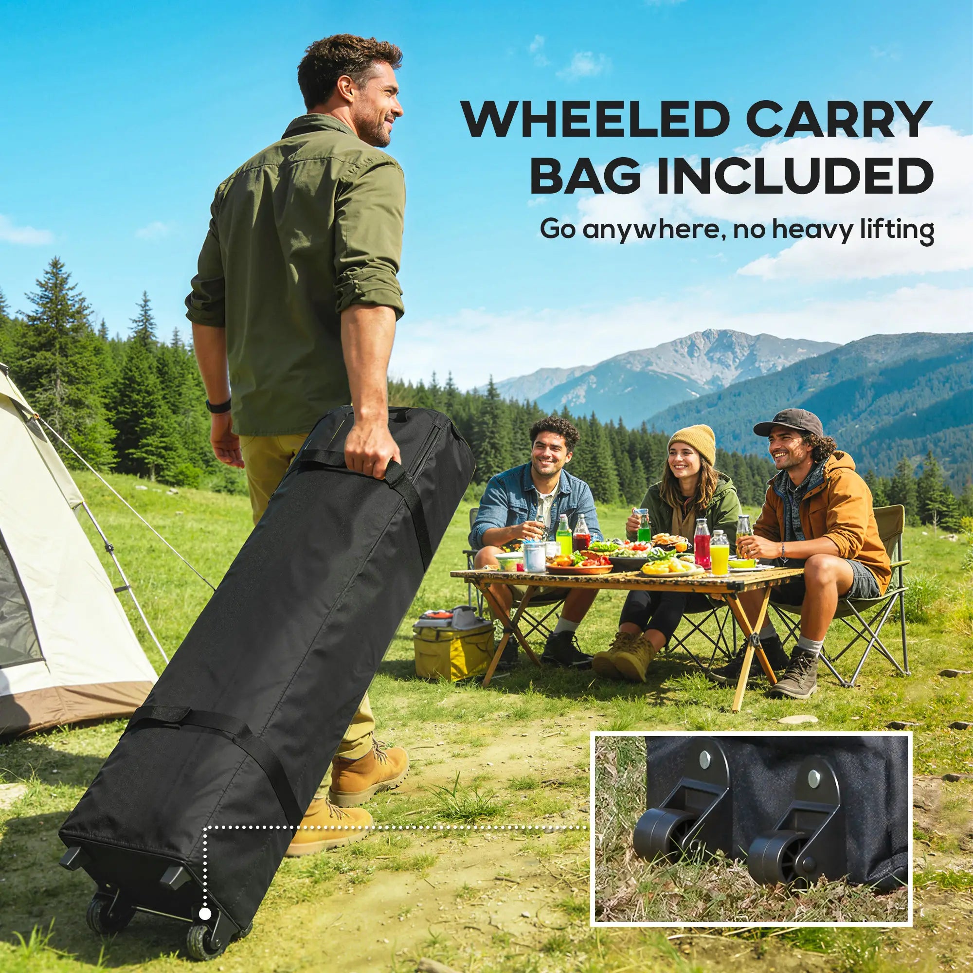 10 x 10 ft Pop Up Canopy Tent, 4 Sidewalls, UPF 50+, Wheeled Bag, Dark Grey Pop Up Canopies at Gallery Canada