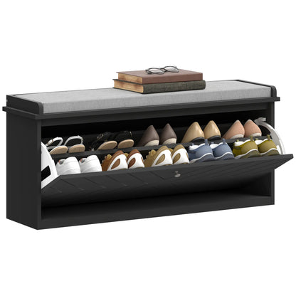 Upholstered Shoe Storage Bench with Flip Drawer, Adjustable Shelf, Fits 10 Pairs Shoe Storage Cabinets & Racks at Gallery Canada