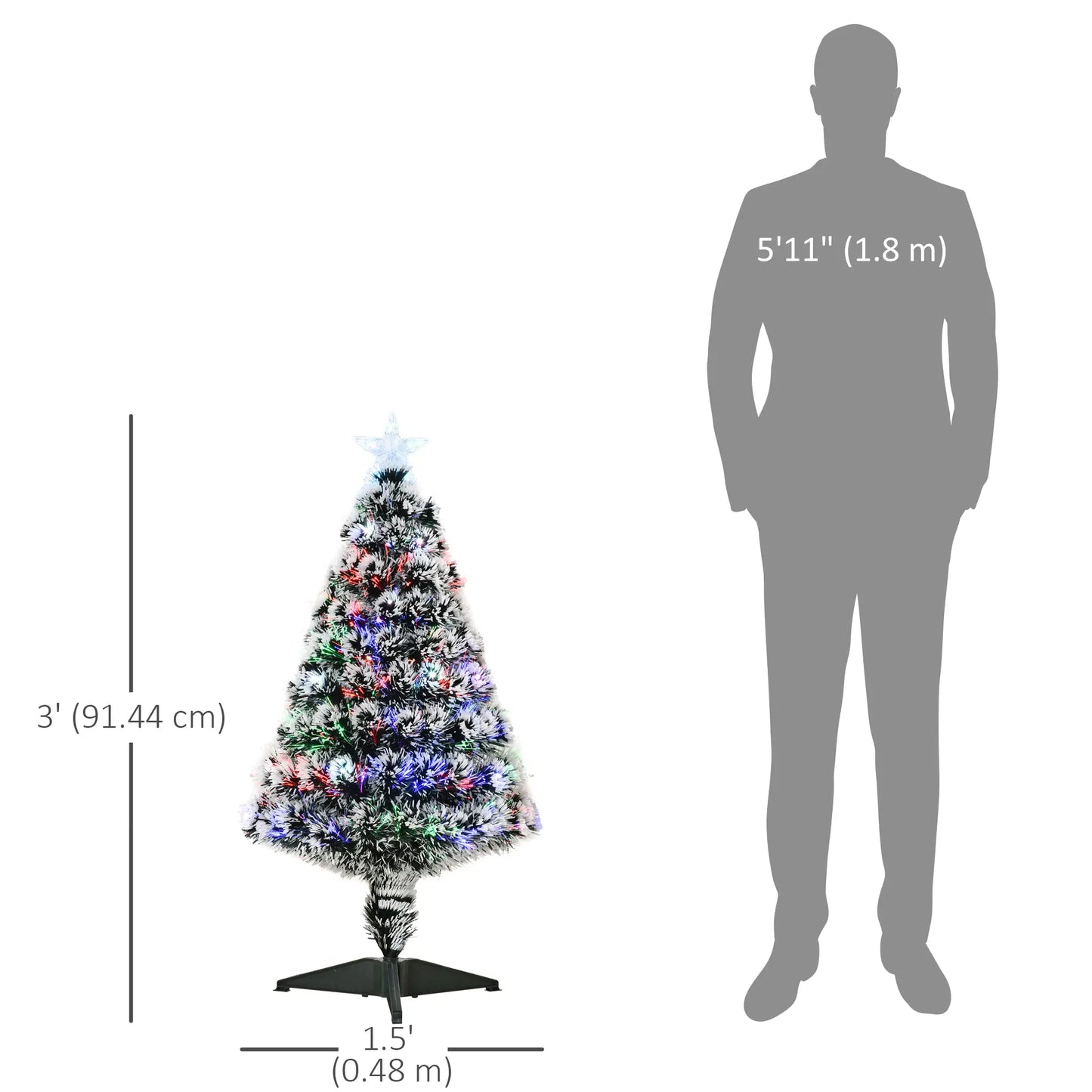 3ft Pre-Lit LED Optical Fiber Christmas Tree w/ Stand Pre Lit Christmas Trees at Gallery Canada