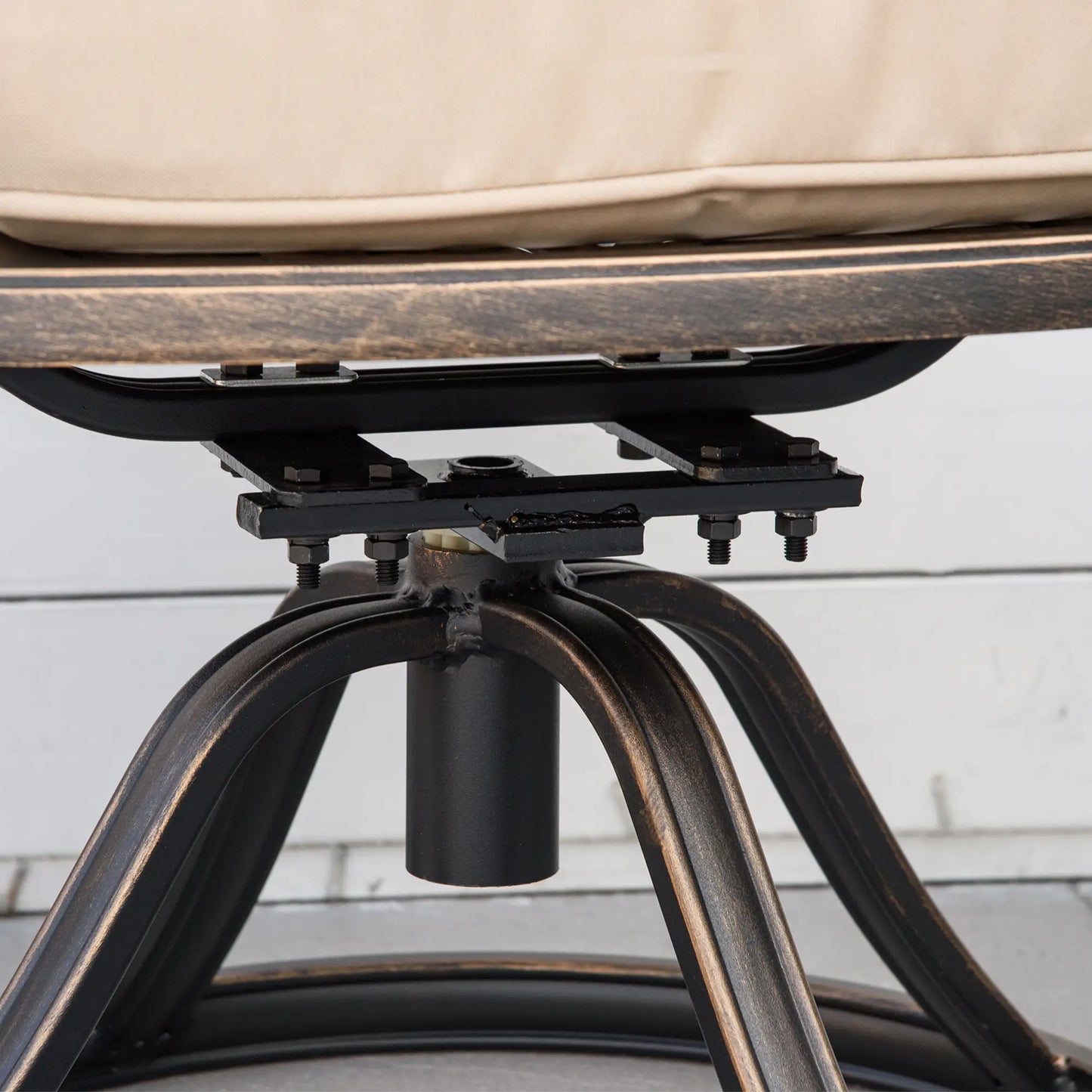 2 Patio Swivel Chairs with Cushion, Aluminum Frame, 3" Thick, Bronze Bistro Sets at Gallery Canada