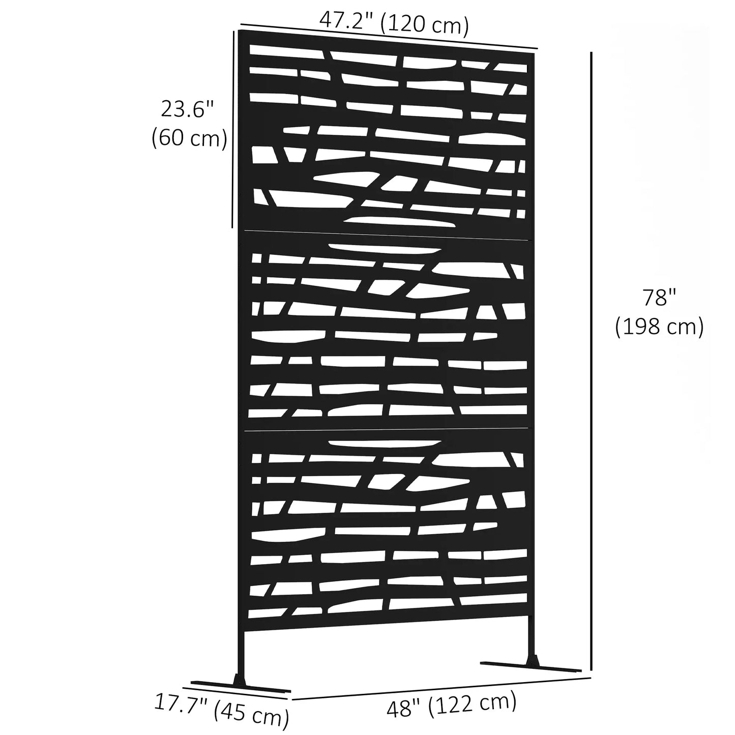 Outdoor Privacy Panel, Freestanding Metal Divider, Garden, Backyard, Deck, Black Side Awnings at Gallery Canada