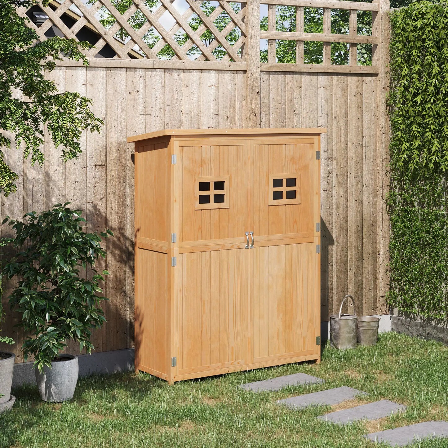4x1.5ft Wooden Garden Storage Shed, Outdoor Tool Cabinet, Double Door Sheds at Gallery Canada