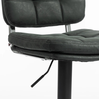 Bar Stools Set of 2, Swivel, Adjustable Height, PU Leather, PU Leather