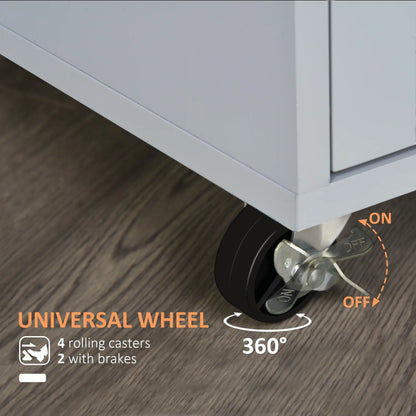 Rolling Kitchen Island Cart, Wood Top, Storage Drawer, Towel Bar, Shelves, Grey Kitchen Islands & Kitchen Carts at Gallery Canada