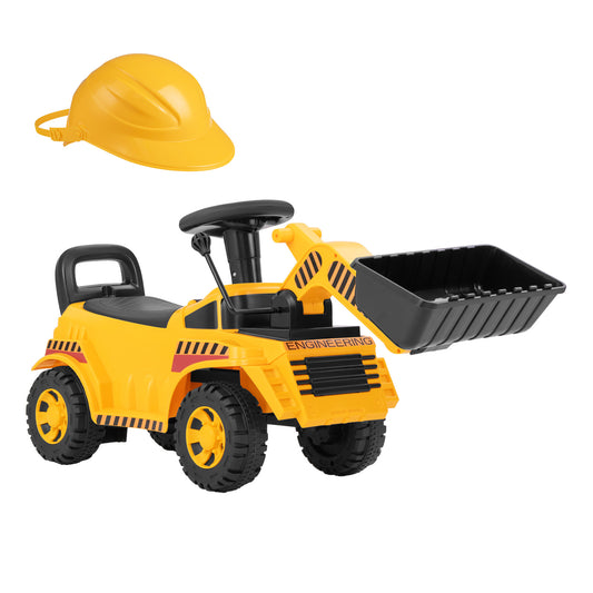 Excavator Digger Toy, Adjustable Bucket, Yellow Push & Pedal Ride On Toys Yellow at Gallery Canada