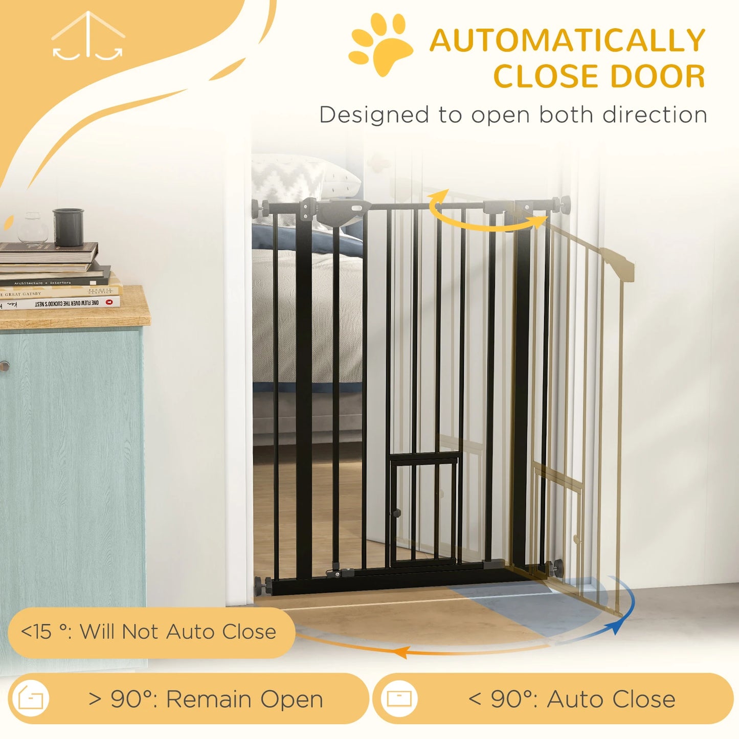 36" Indoor Dog Gate for Doorways, House, Stairs, Black Houses, Kennels & Pens at Gallery Canada