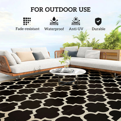 9'x12' Reversible Outdoor RV Rug, Patio Mat, Black Outdoor Reversible Rugs at Gallery Canada